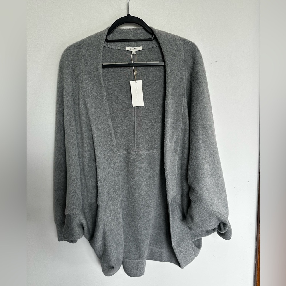 Z Supply Gray Open-Front Cozy Cardigan